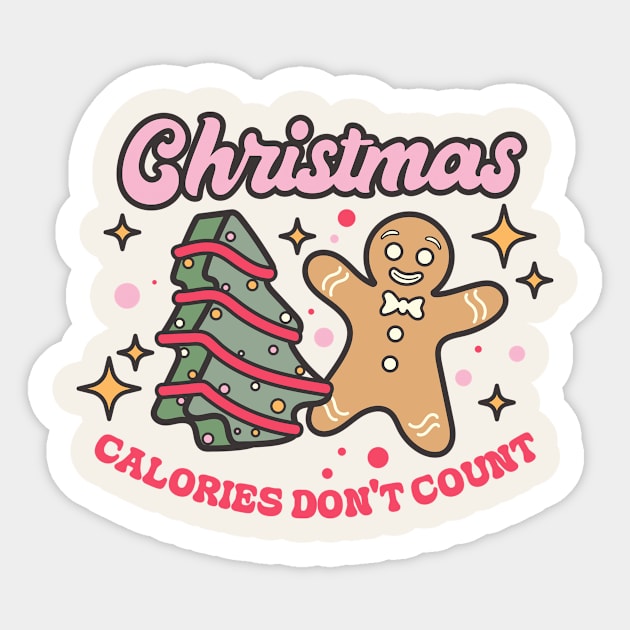 Christmas Calories Don't Count Sticker by Nessanya